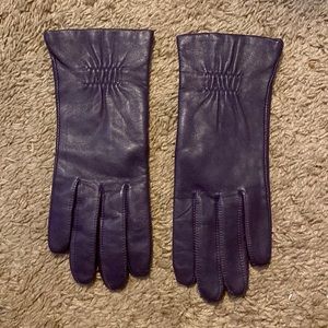 deep purple leather gloves